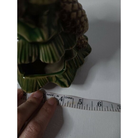 Vintage Porcelain Green Christmas Tree Tee Light Candle Holder Holiday Decor - Picture 6 of 6